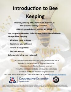 Bee Keeping Workshop Info